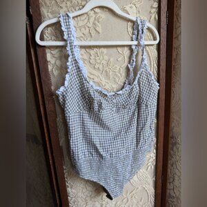 Free People Gingham Bodysuit